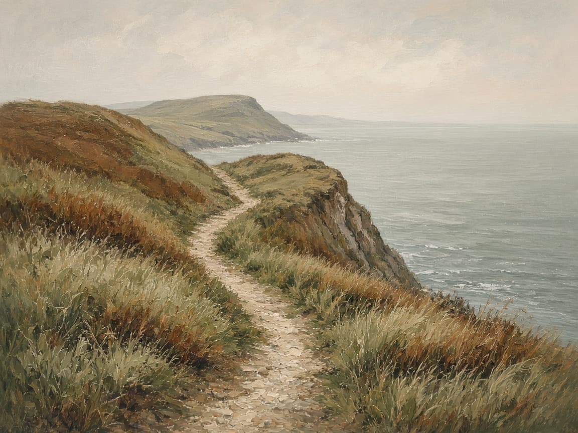 Coastal Walk, fine art print of a cliff path